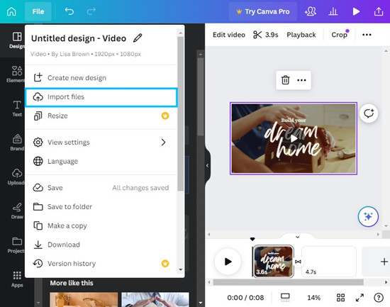 import music to Canva